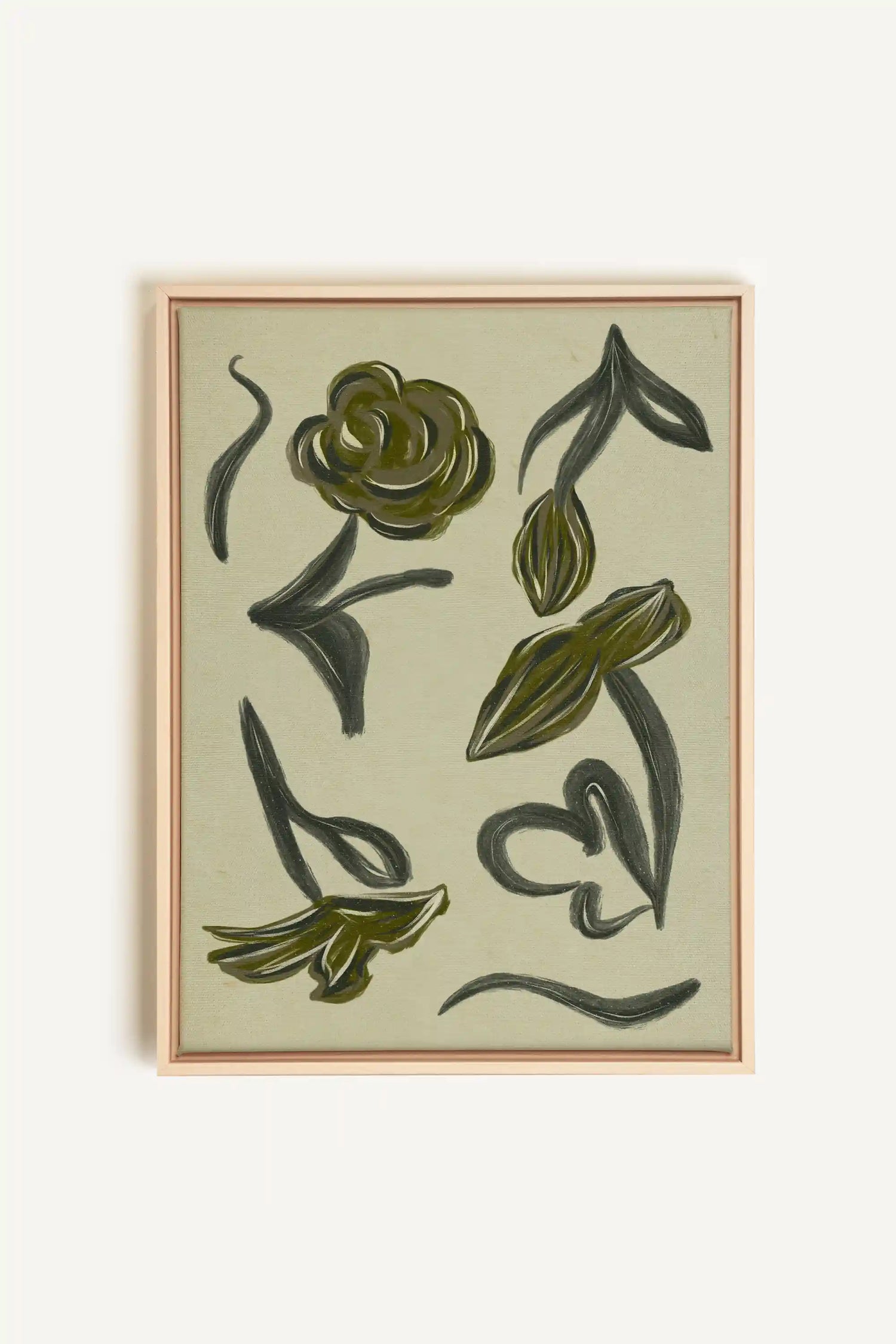 BOTANIC RELIC, Artwork on stretched canvas, framed Natural Light