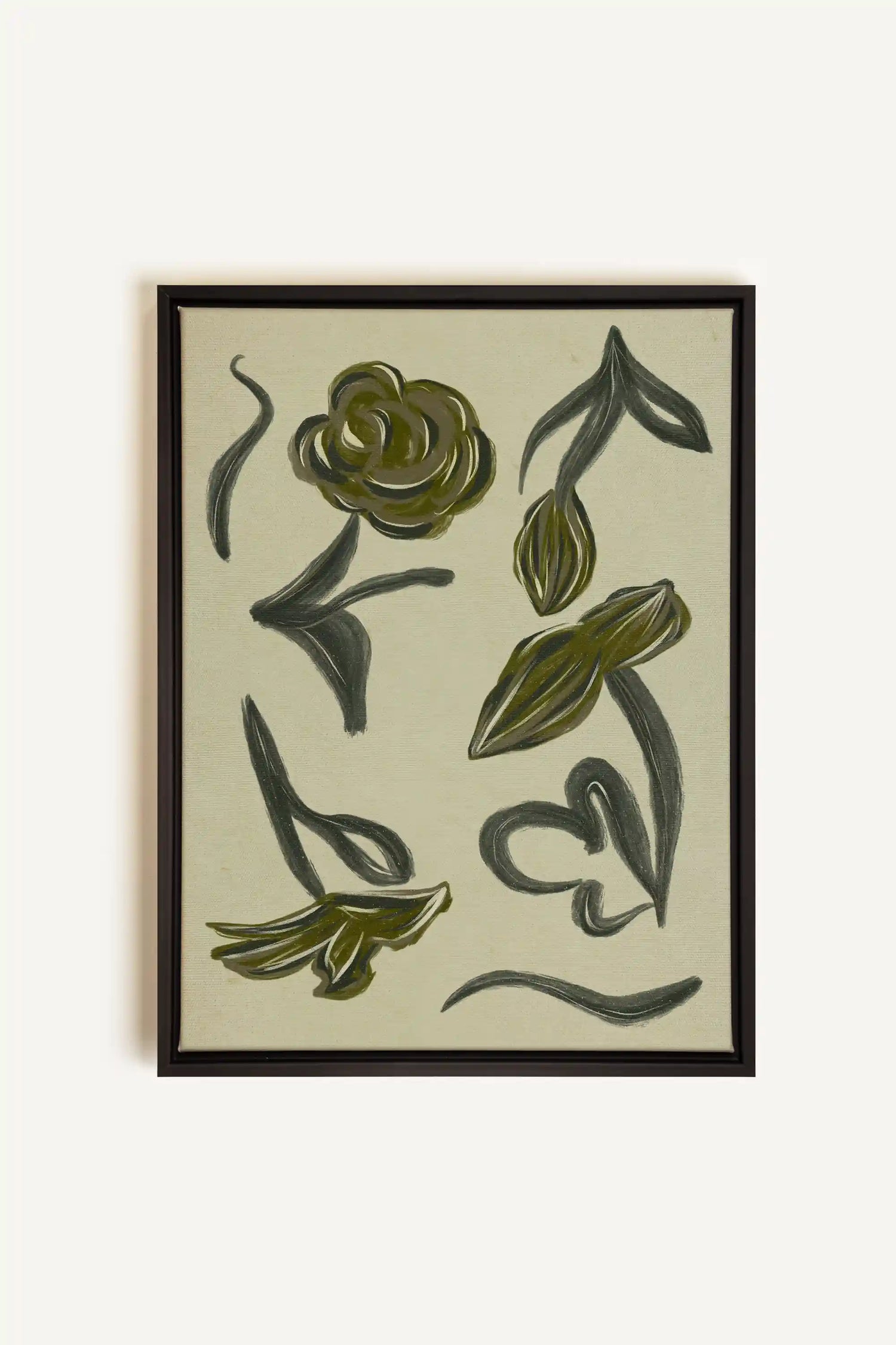 BOTANIC RELIC, Artwork on stretched canvas, framed in black