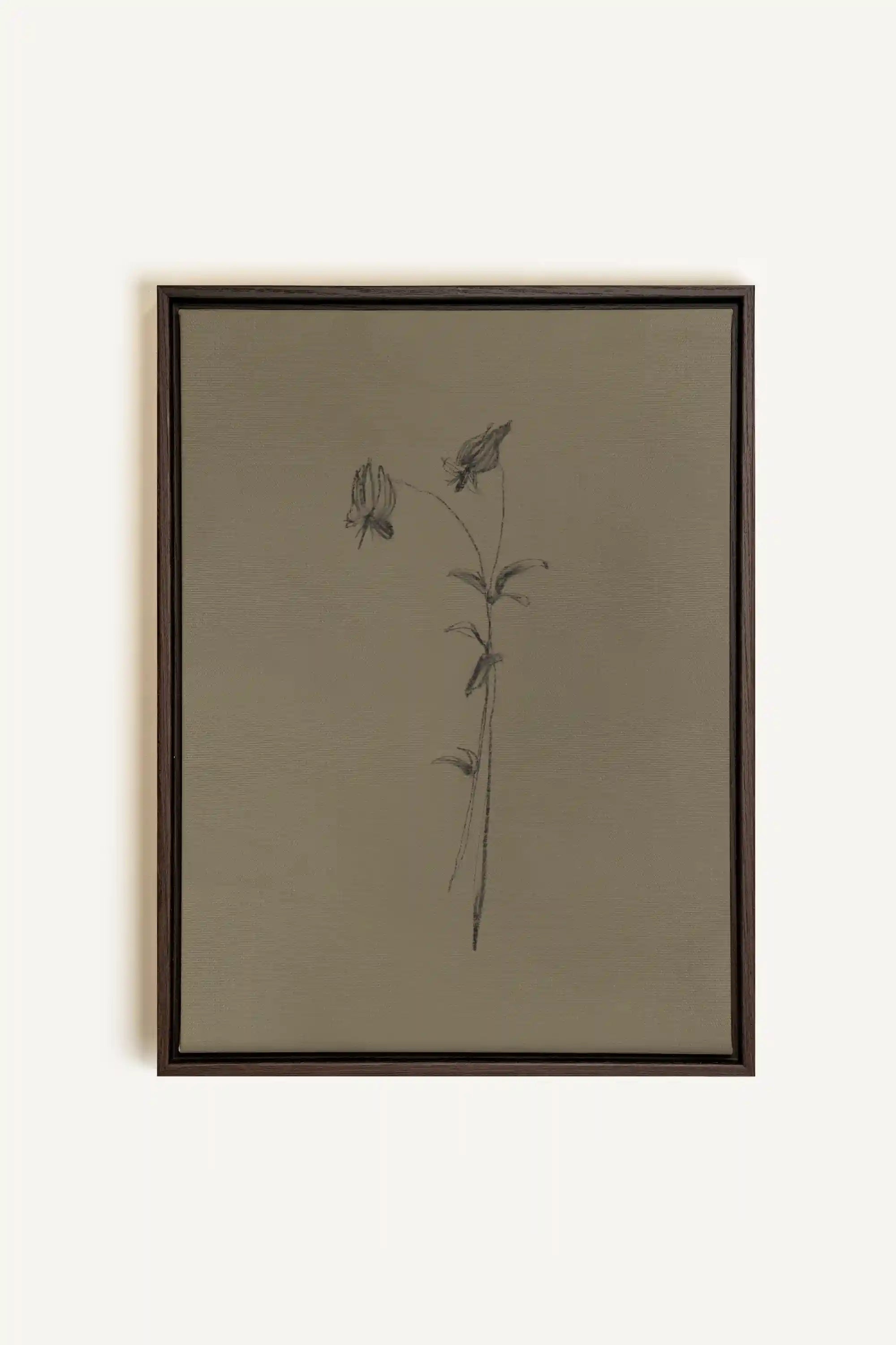 BOUTON SAUVAGE, Artwork on stretched canvas, framed in Walnut Brown