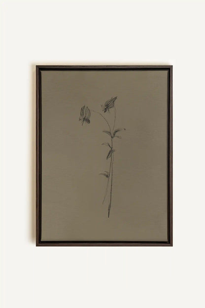 BOUTON SAUVAGE, Artwork on stretched canvas, framed in Walnut Brown