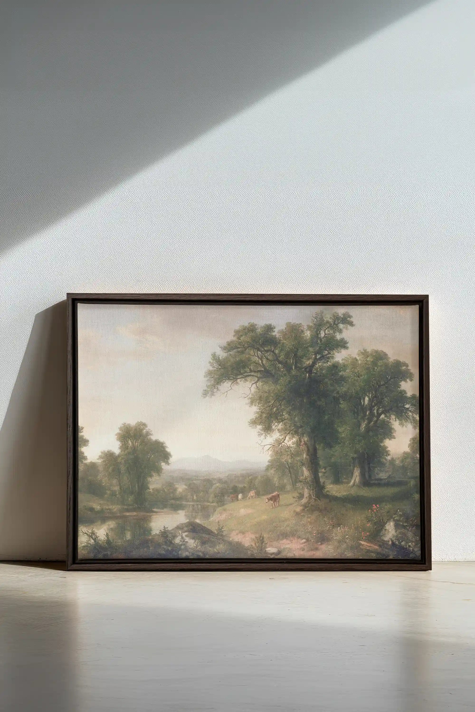 BREATHER, Artwork on stretched canvas, framed in Walnut Brown