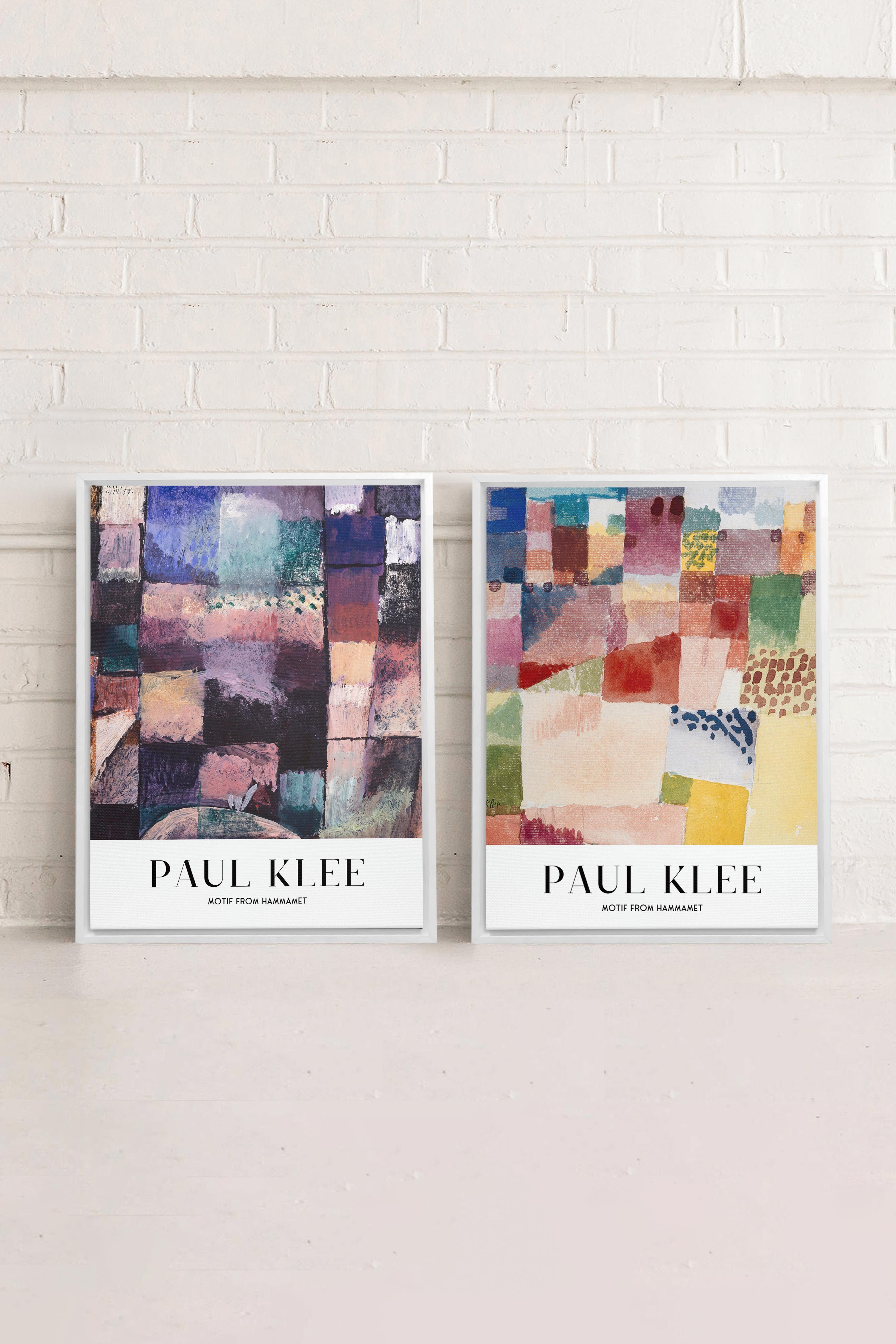 OLEKA CANVAS - DUO PAUL KLEE, 2 Oeuvres sur toile étirée, encadré Blanc