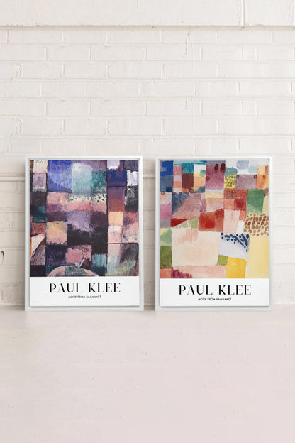 OLEKA CANVAS - DUO PAUL KLEE, 2 Oeuvres sur toile étirée, encadré Blanc