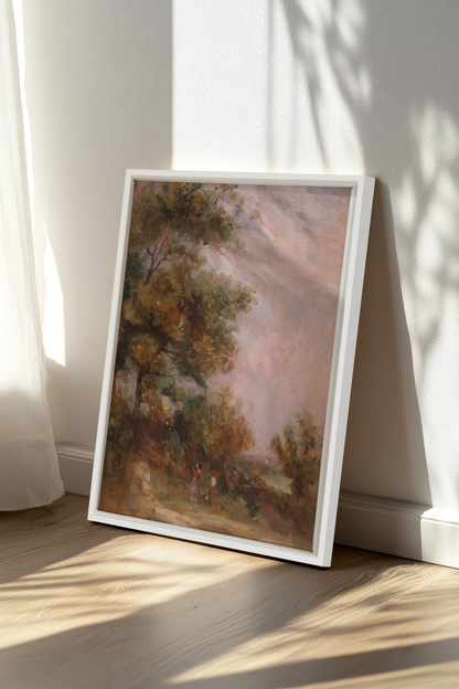 BLUSH SKY GROVE, Oeuvre sur toile étirée, encadré Blanc