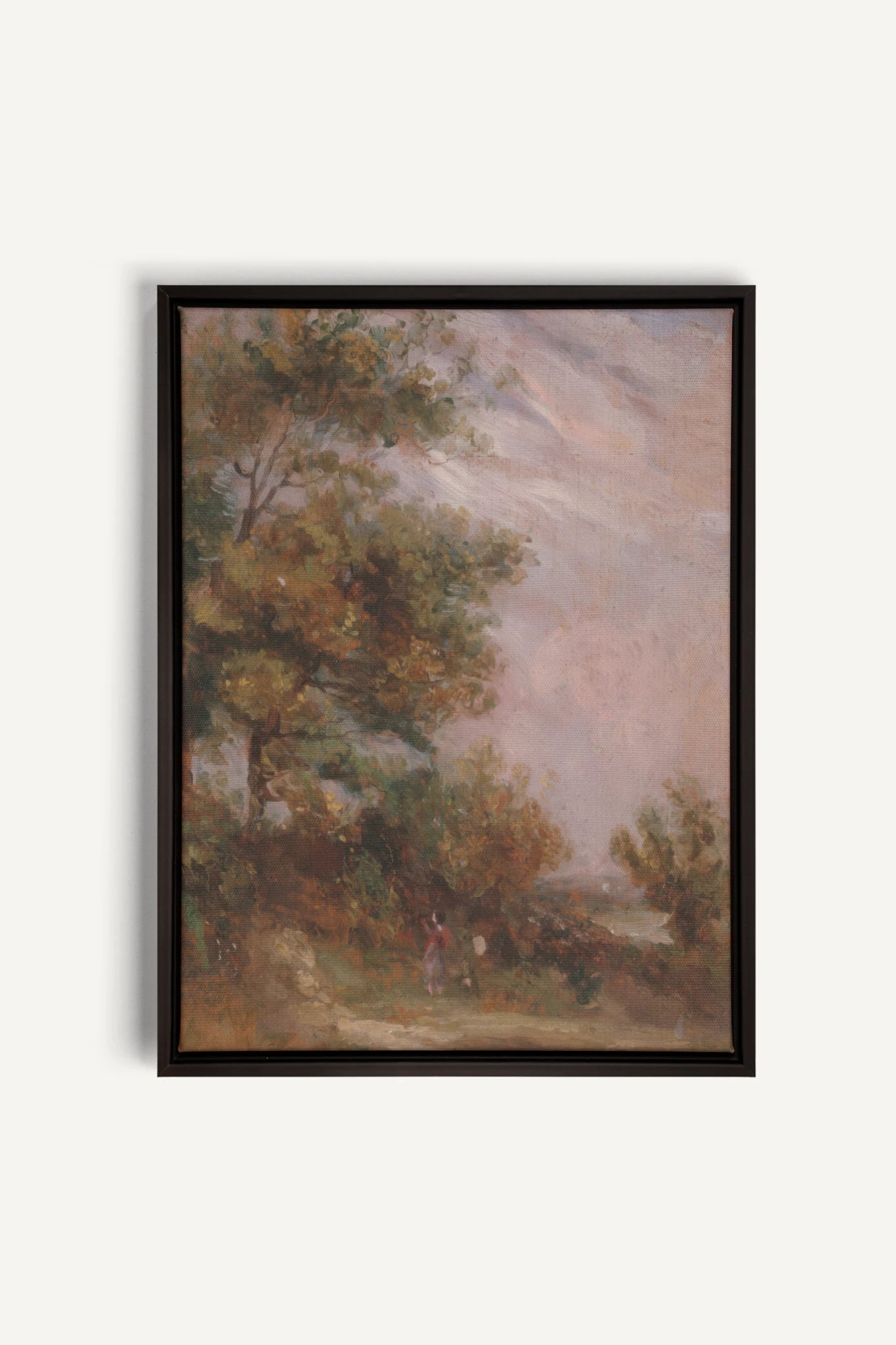 BLUSH SKY GROVE, Work on stretched canvas, framed Black