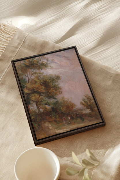 BLUSH SKY GROVE, Work on stretched canvas, framed Walnut Brown