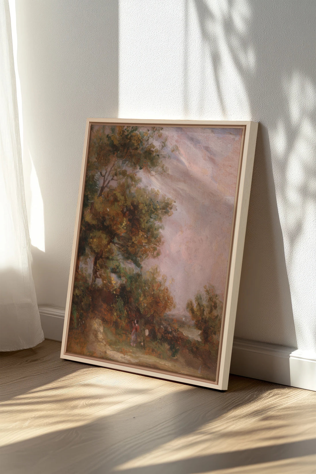 PRAIRIE DE BRUME, Work on stretched canvas, framed Naturel Clair