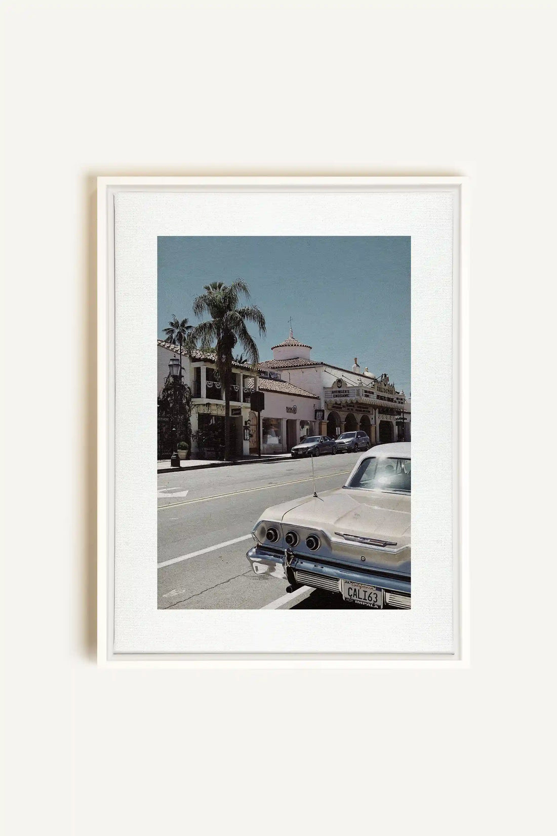 CALI 63, Artwork on stretched canvas, framed in white