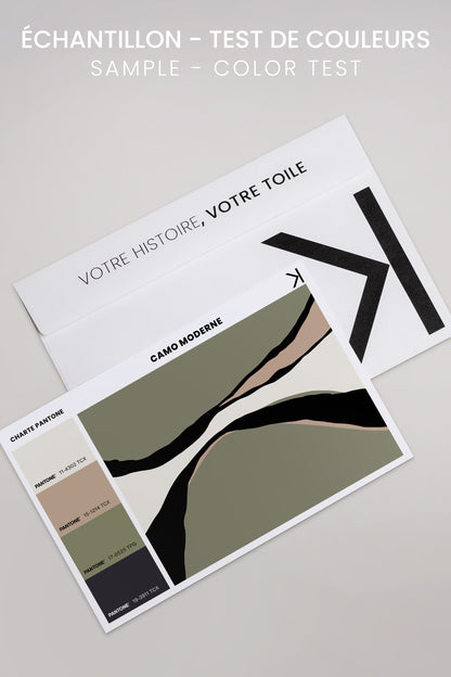 OLEKA CANVAS - CAMO MODERNE, Oeuvre sur toile étirée, encadré Blanc