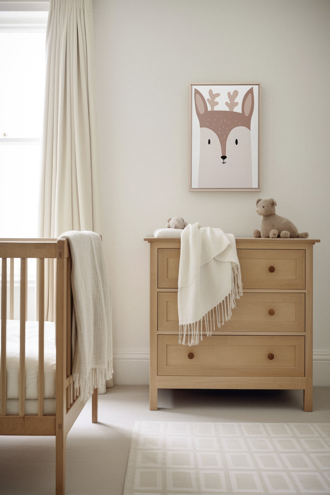 OLEKA CANVAS - CHEVREUIL, Oeuvre sur toile étirée, encadré Naturel Clair