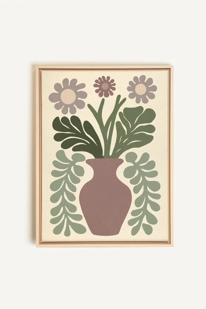 CHIC FLORAL, Oeuvre sur toile étirée, encadré Naturel Clair