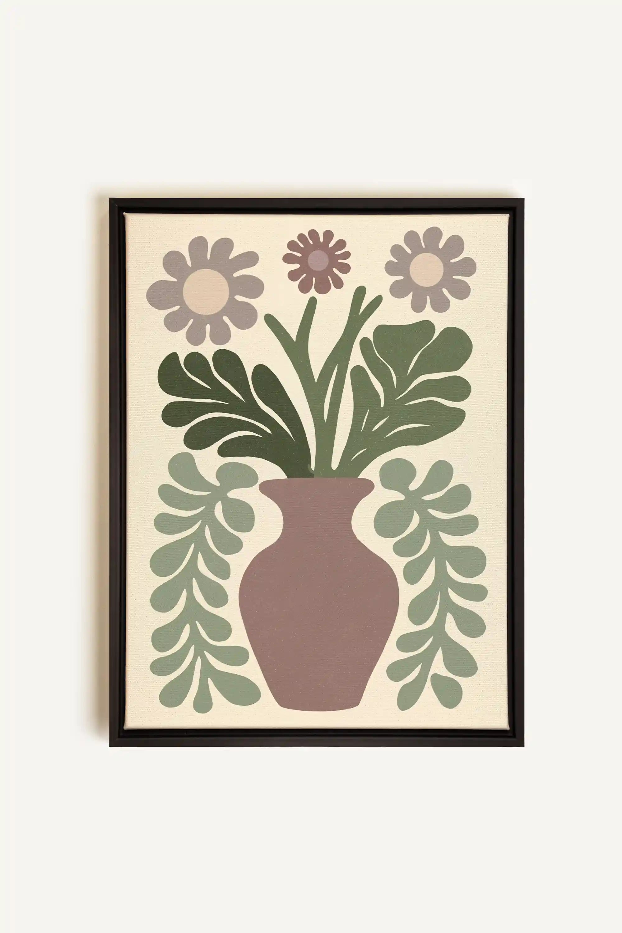 CHIC FLORAL, Oeuvre sur toile étirée, encadré Noir