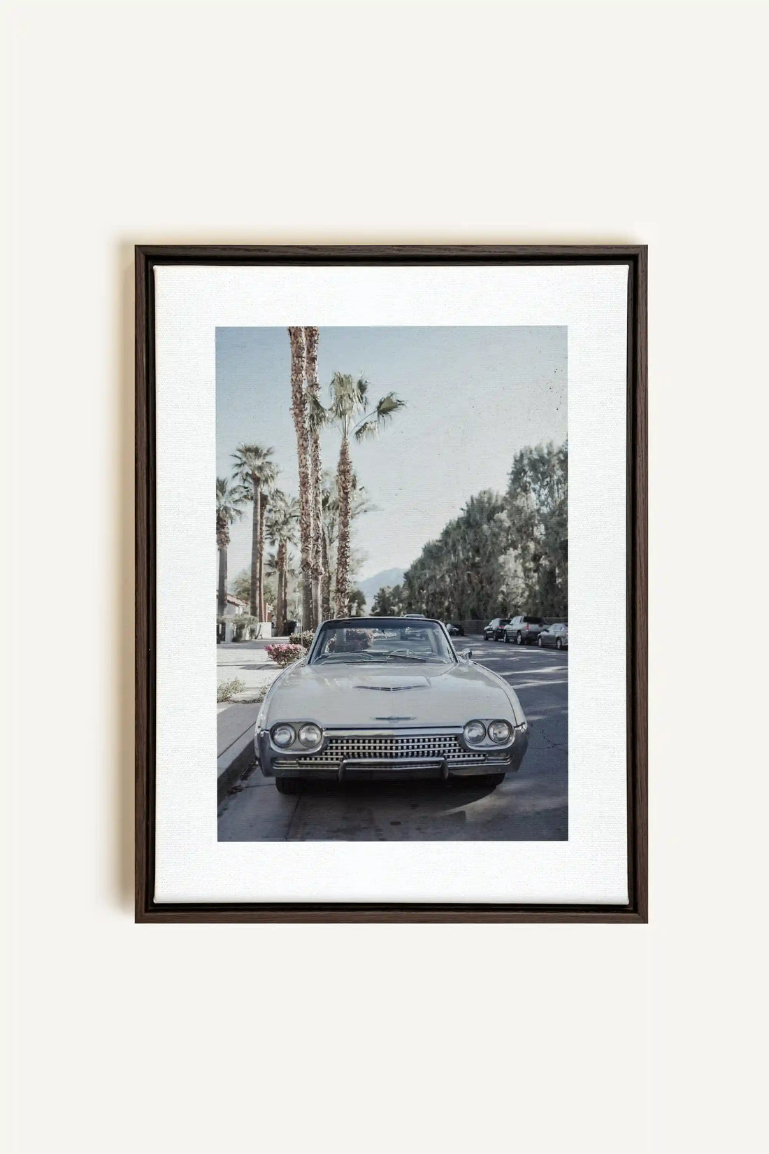 CLASSIC PALM RIDE, Artwork on stretched canvas, framed in Walnut Brown