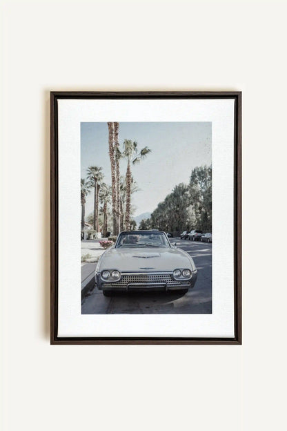 CLASSIC PALM RIDE, Artwork on stretched canvas, framed in Walnut Brown