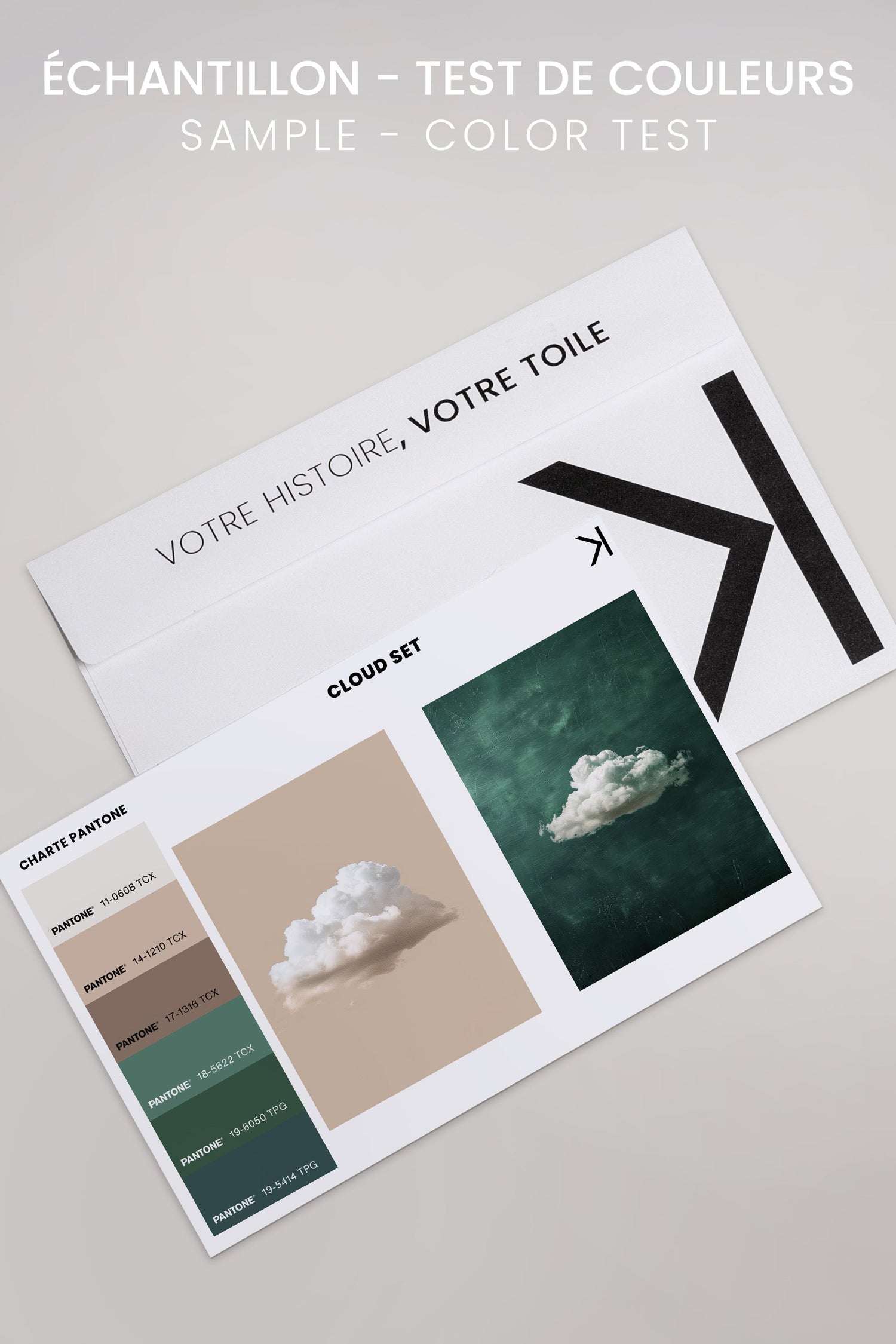 OLEKA CANVAS - CLOUD SET, 2 Oeuvres sur toile étirée, encadré Blanc