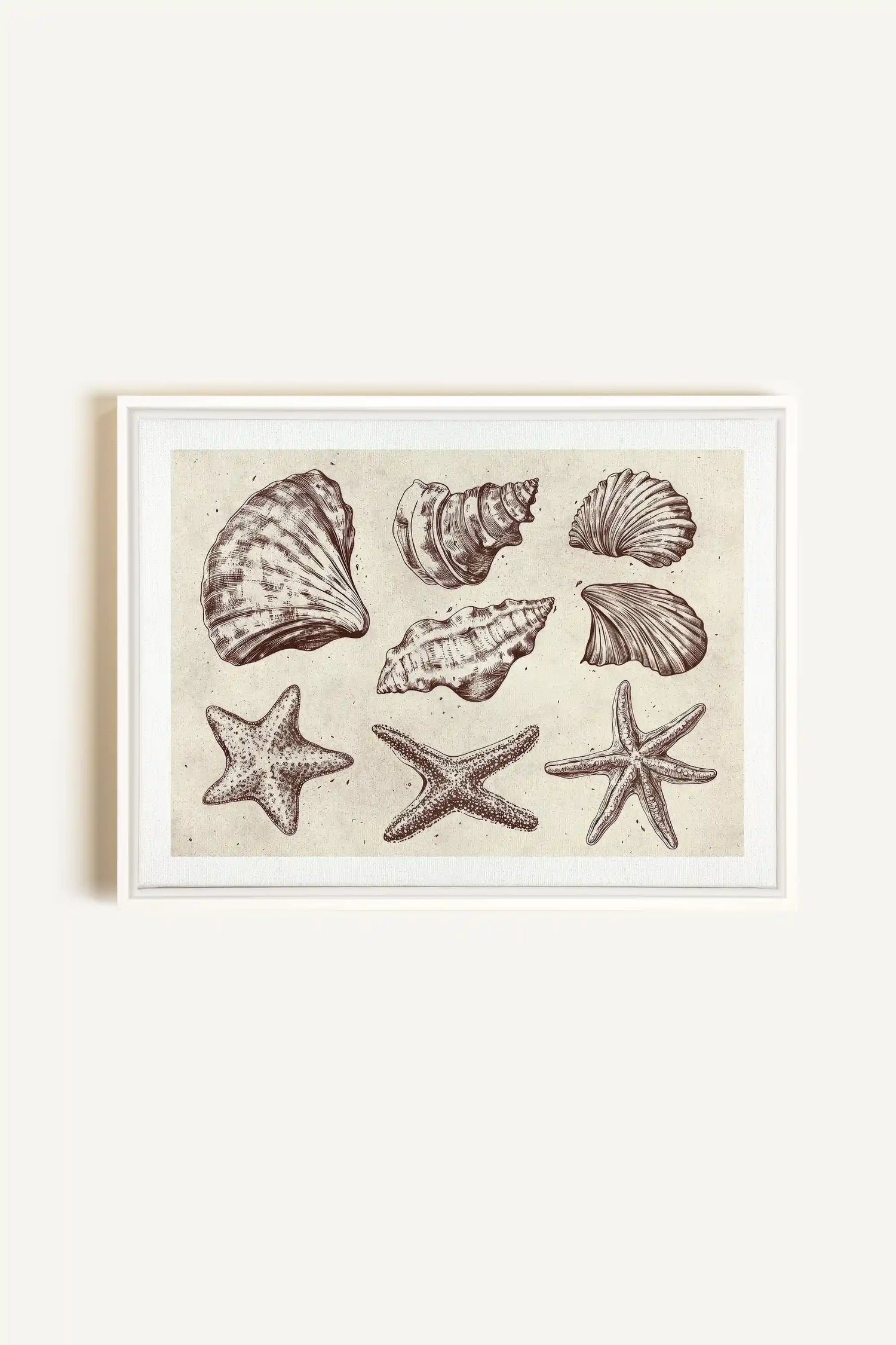 COASTAL COLLECTION, Artwork on stretched canvas, framed in white