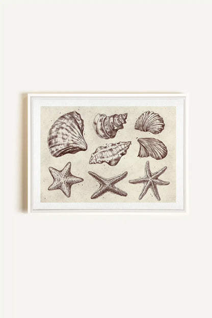 COASTAL COLLECTION, Artwork on stretched canvas, framed in white