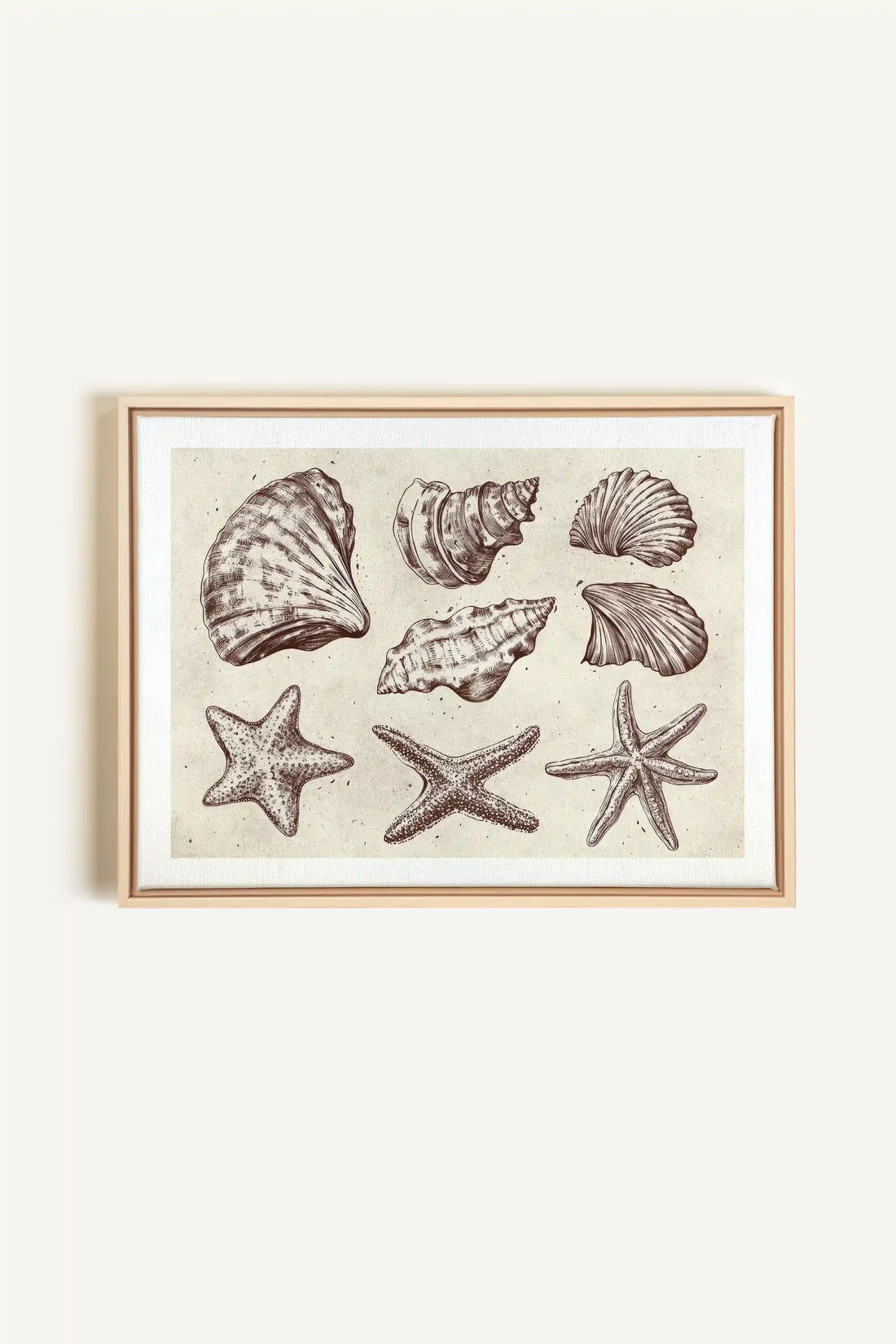 COASTAL COLLECTION, Oeuvre sur toile étirée, encadré Naturel Clair