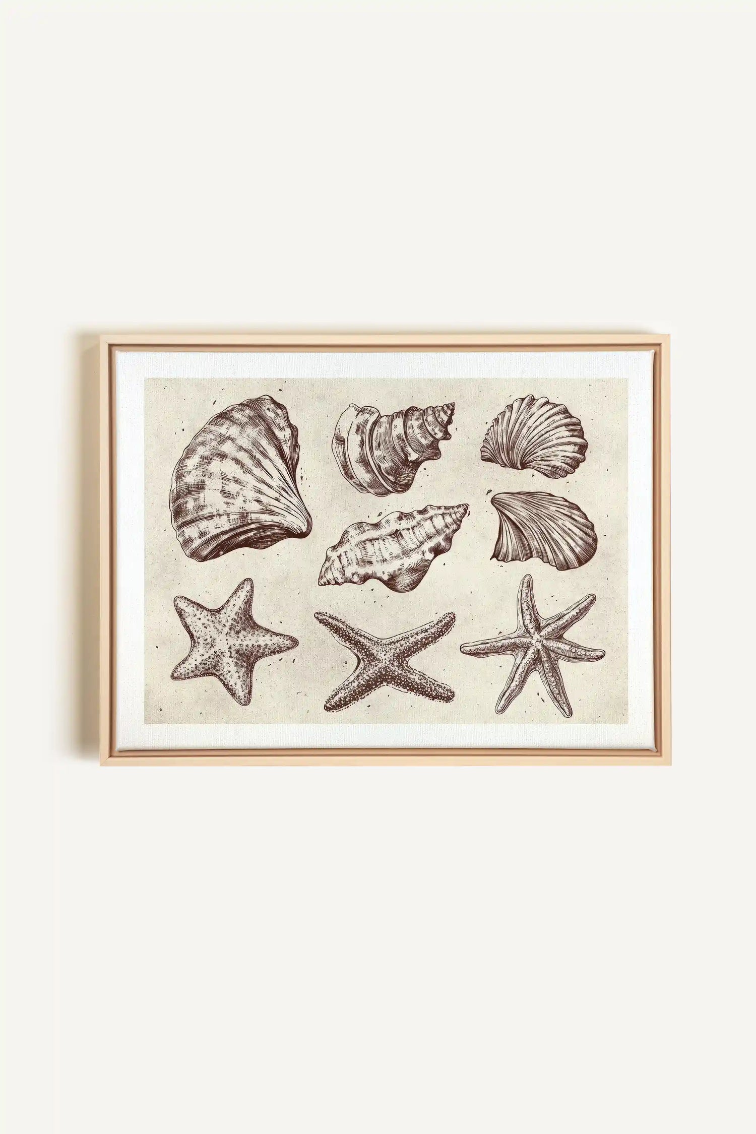 COASTAL COLLECTION, Oeuvre sur toile étirée, encadré Naturel Clair