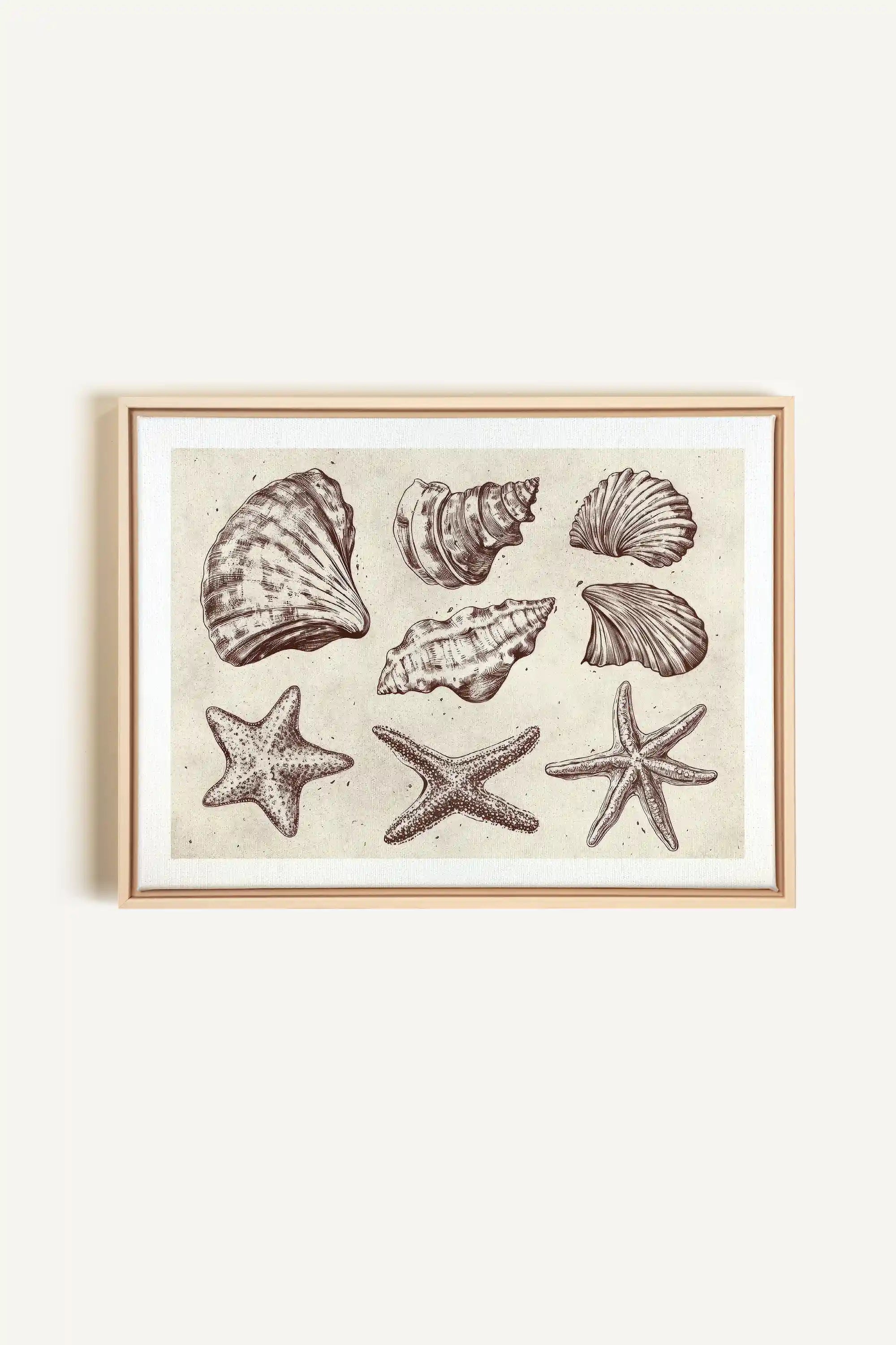 COASTAL COLLECTION, Oeuvre sur toile étirée, encadré Naturel Clair