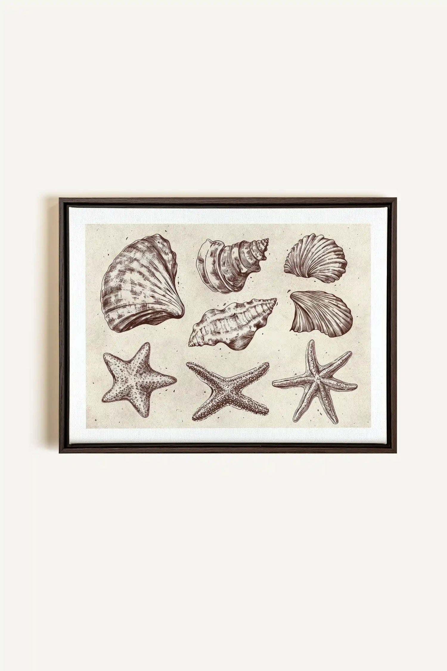 COASTAL COLLECTION, Oeuvre sur toile étirée, encadré Brun Noyer