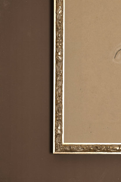 TRACÉ ANTIQUE, Oeuvre sur toile étirée, encadré Vintage Argent