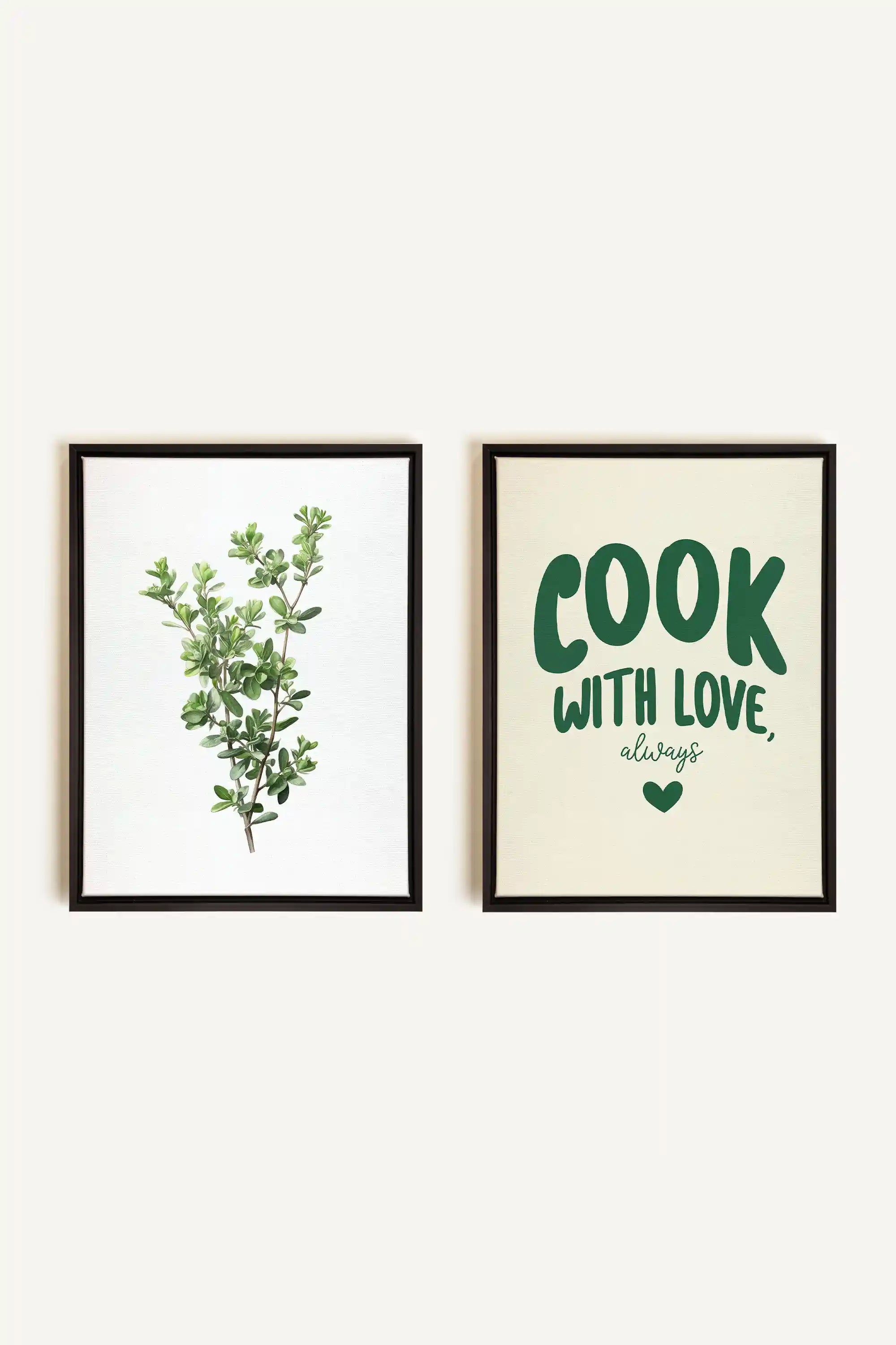 COMBINAISON CUISINE, 2 Works on stretched canvas, black framed