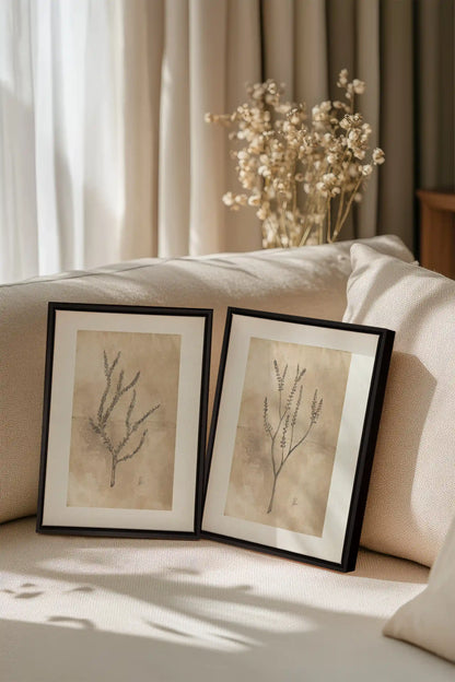 COMBINAISON JADE WILSON, 2 Oeuvres sur toile étirée, encadré Noir