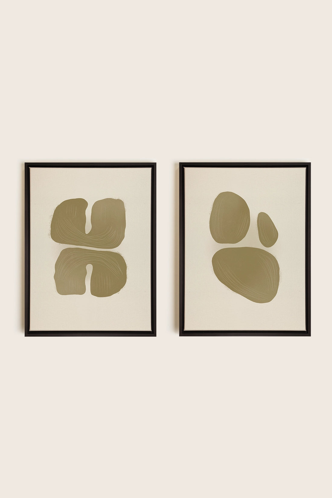 COMBINAISON M TON INTÉRIEUR, 2 Oeuvres sur toile étirée, encadré Noir