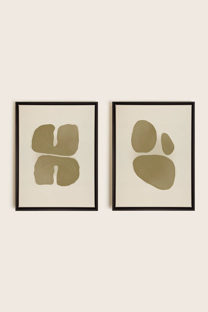 COMBINAISON M TON INTÉRIEUR, 2 Oeuvres sur toile étirée, encadré Noir