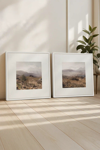 COMBINAISON VIRGINIE, 2 Works on stretched canvas, framed in white