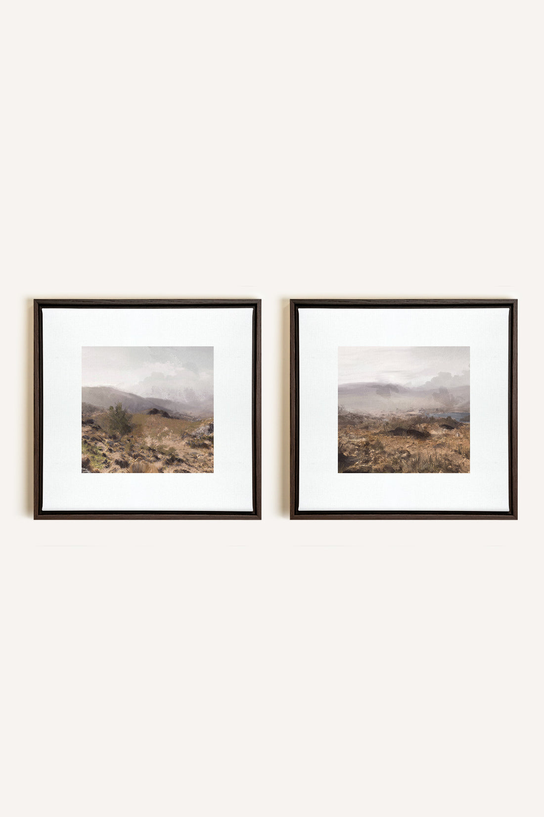 COMBINAISON VIRGINIE, 2 Oeuvres sur toile étirée, encadré Brun Noyer