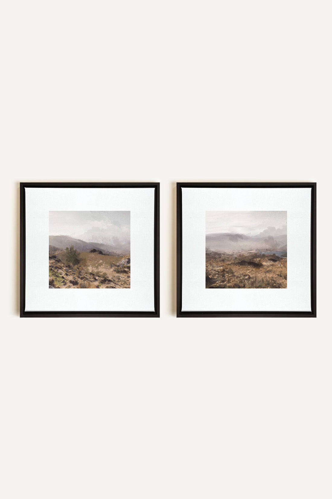 COMBINAISON VIRGINIE, 2 Oeuvres sur toile étirée, encadré Noir