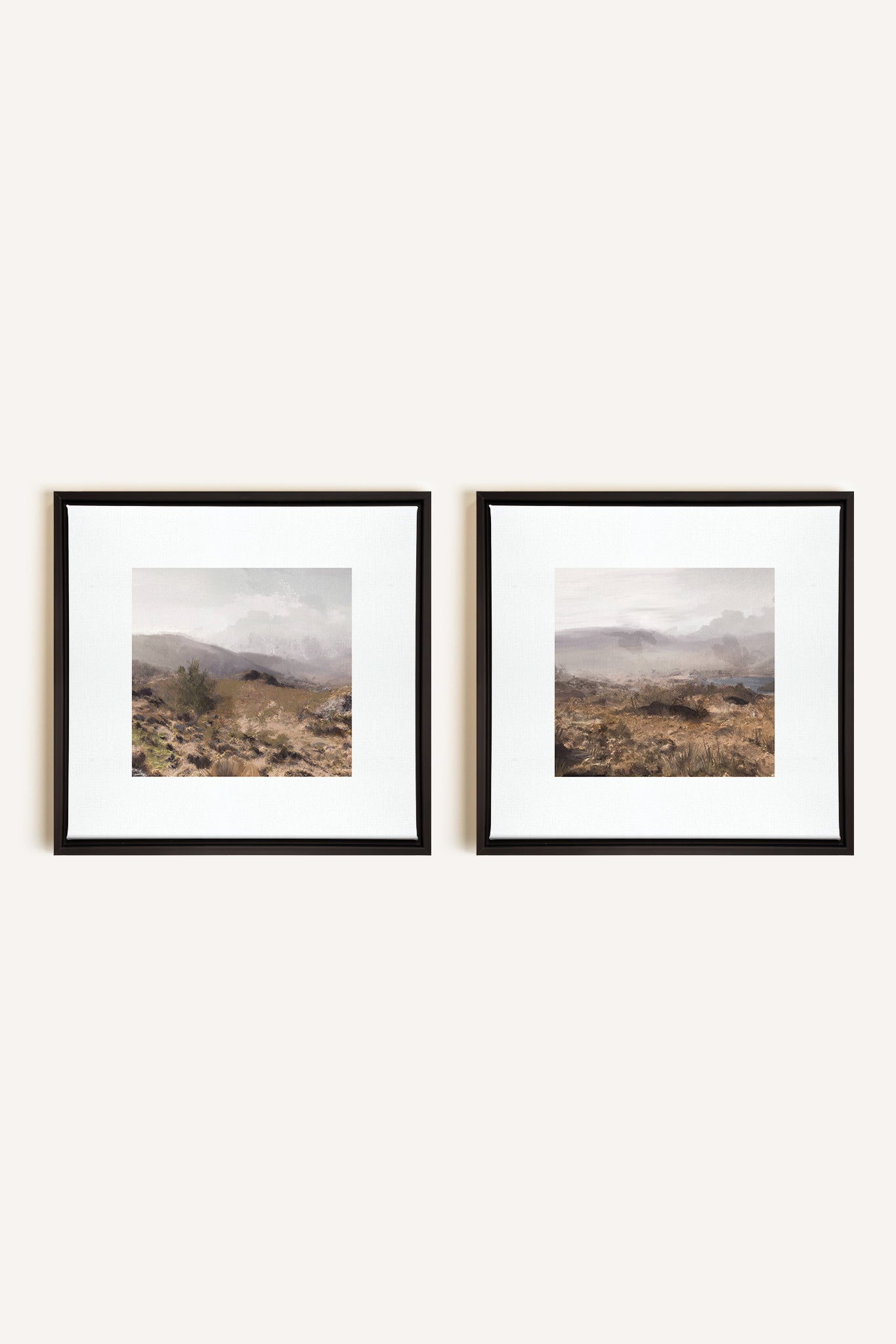 COMBINAISON VIRGINIE, 2 Oeuvres sur toile étirée, encadré Noir