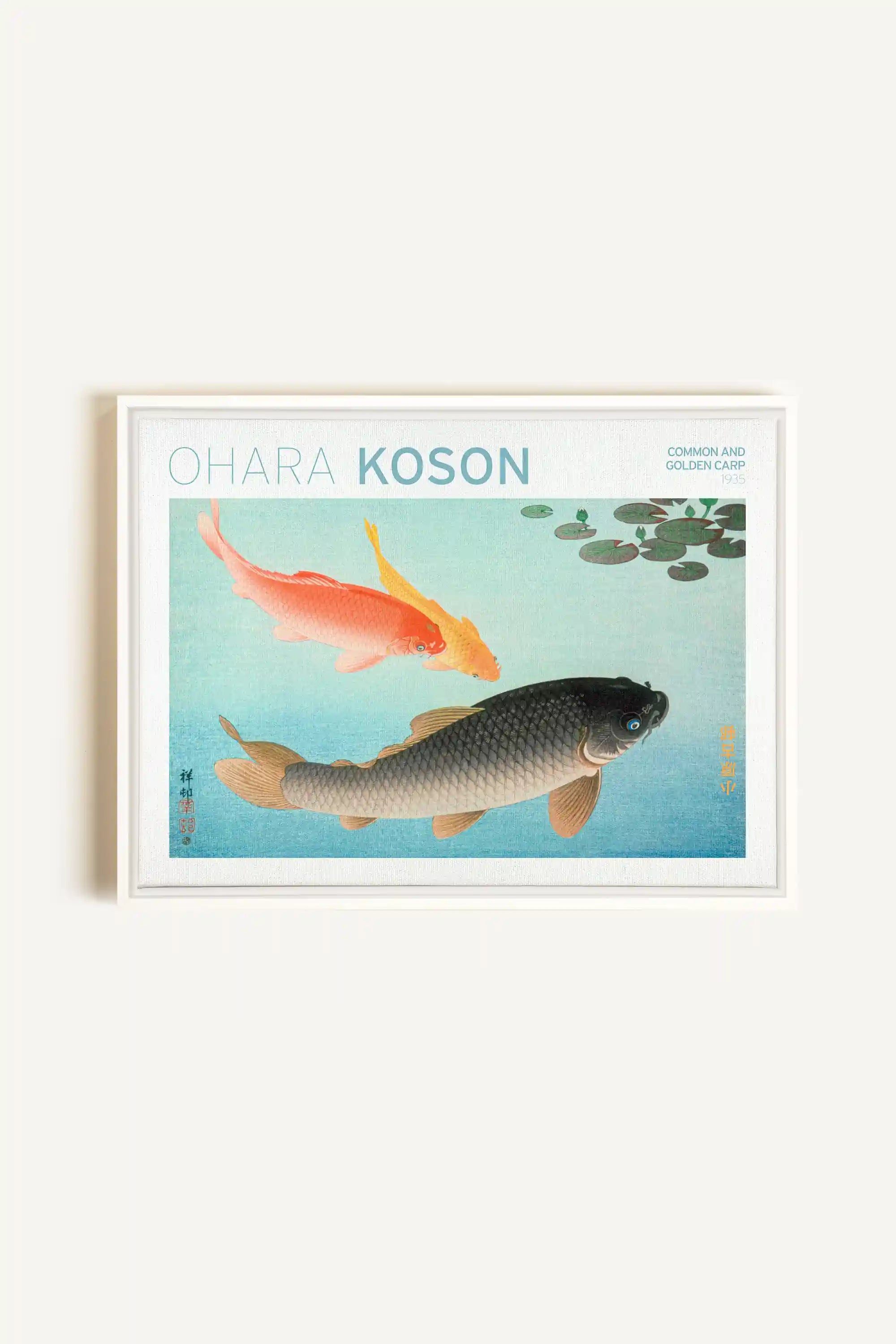 COMMON &amp; GOLDEN CARP, Oeuvre sur toile étirée, encadré Blanc