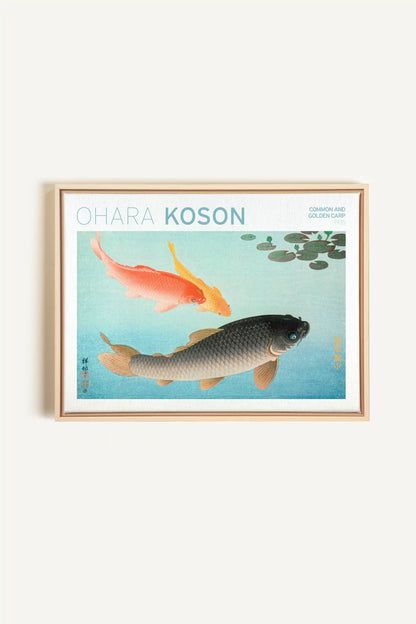 COMMON &amp; GOLDEN CARP, Artwork on stretched canvas, framed Natural Light