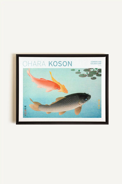 COMMON &amp; GOLDEN CARP, Oeuvre sur toile étirée, encadré Noir