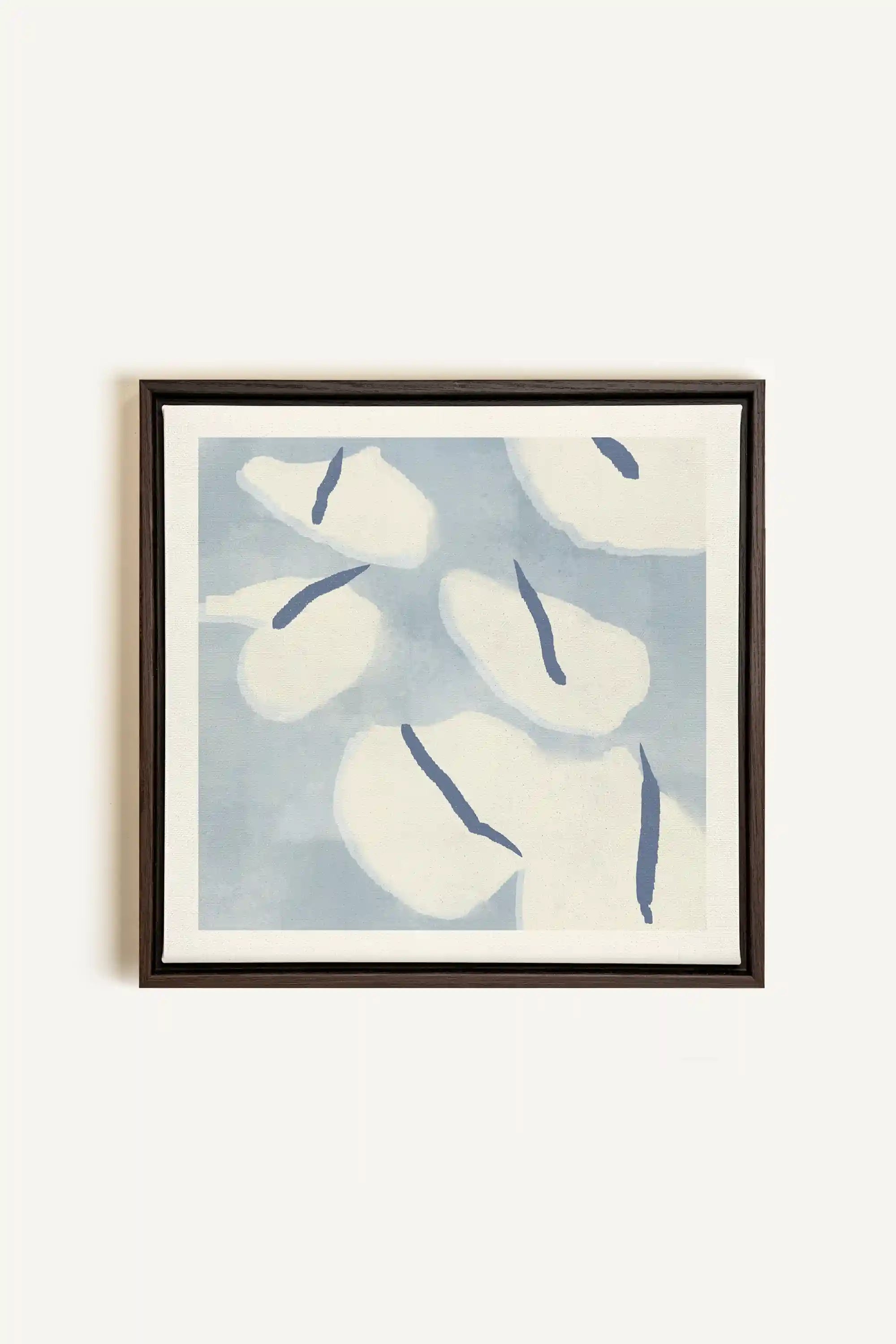 COTON MARINE, Oeuvre sur toile étirée, encadré Brun Noyer