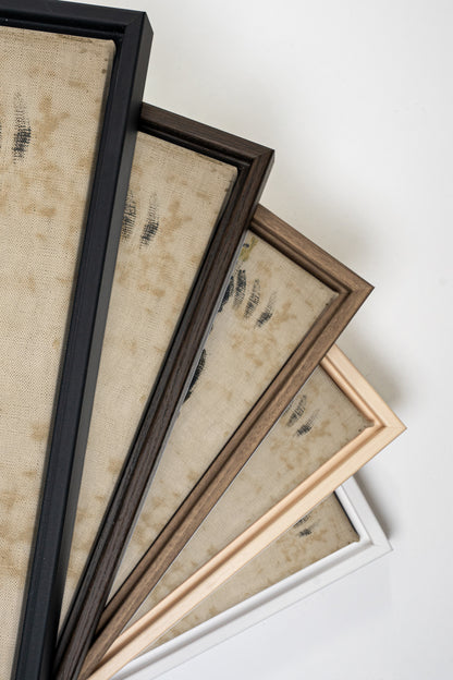 ORGANIC TRACE, Artwork on stretched canvas, framed in Walnut Brown