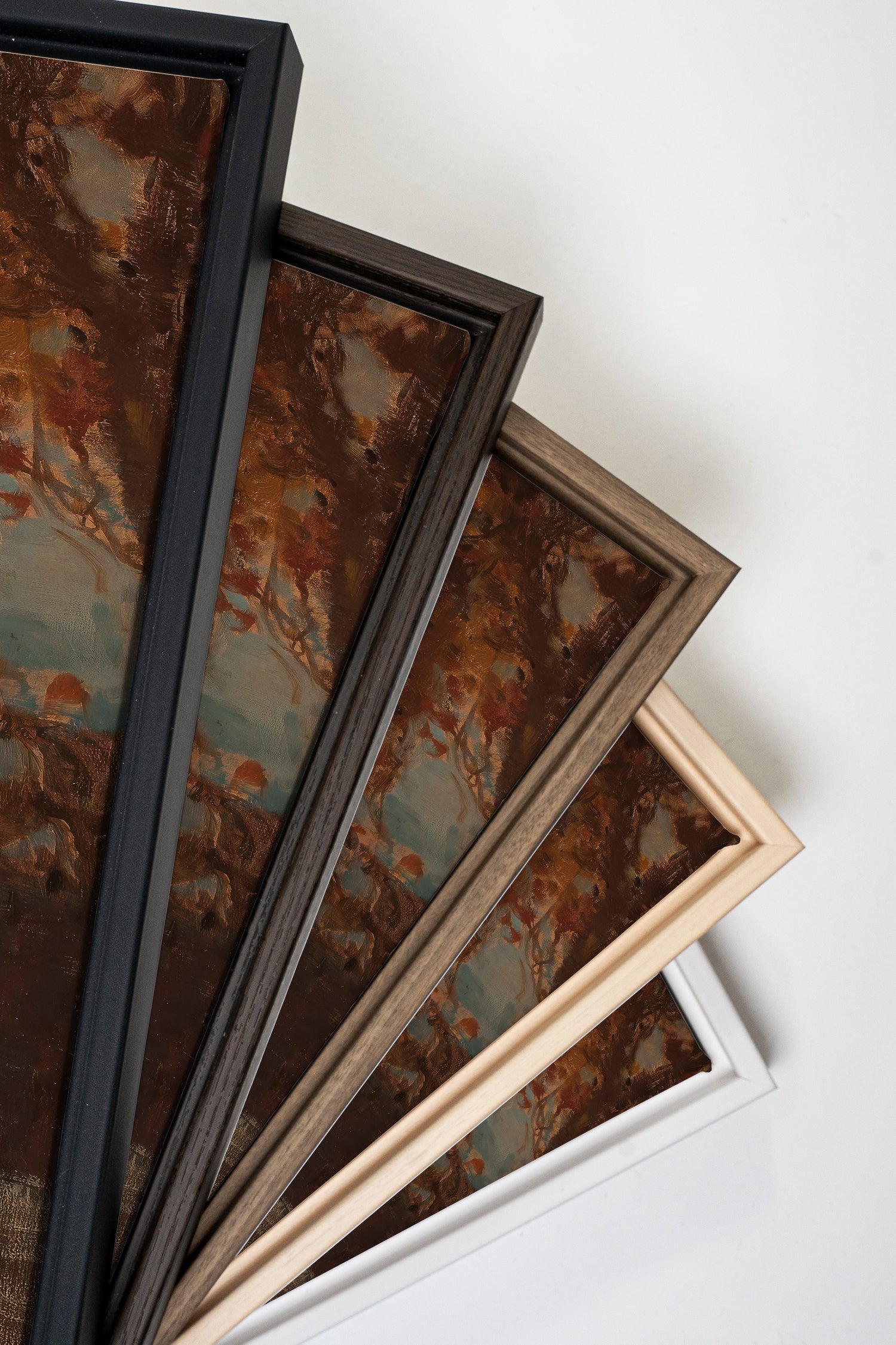 EQUINOX MIST, Artwork on stretched canvas, framed in Walnut Brown