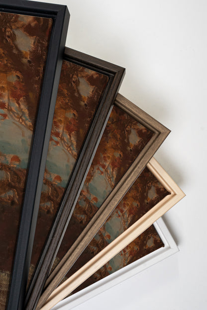 EQUINOX MIST, Artwork on stretched canvas, framed in Walnut Brown