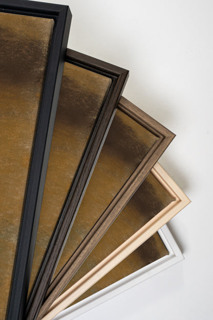 ASH GLOW, Artwork on stretched canvas, framed in black