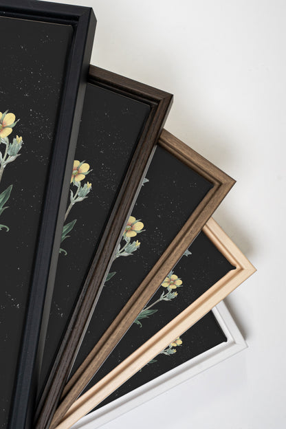 GOLDEN STILLNESS, Work on stretched canvas, framed Oak Brown