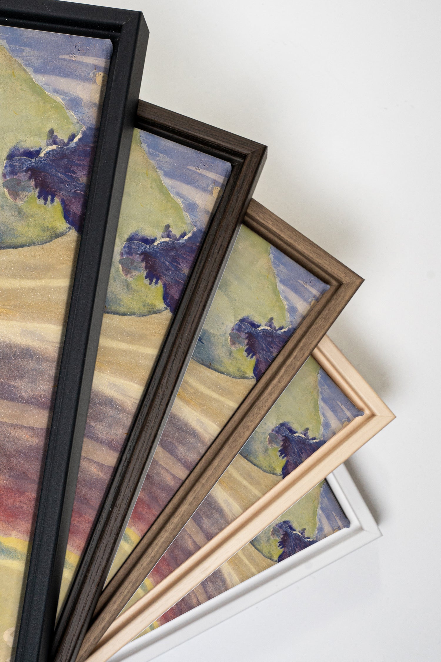 BETWEEN WAVES, Artwork on stretched canvas, framed in white