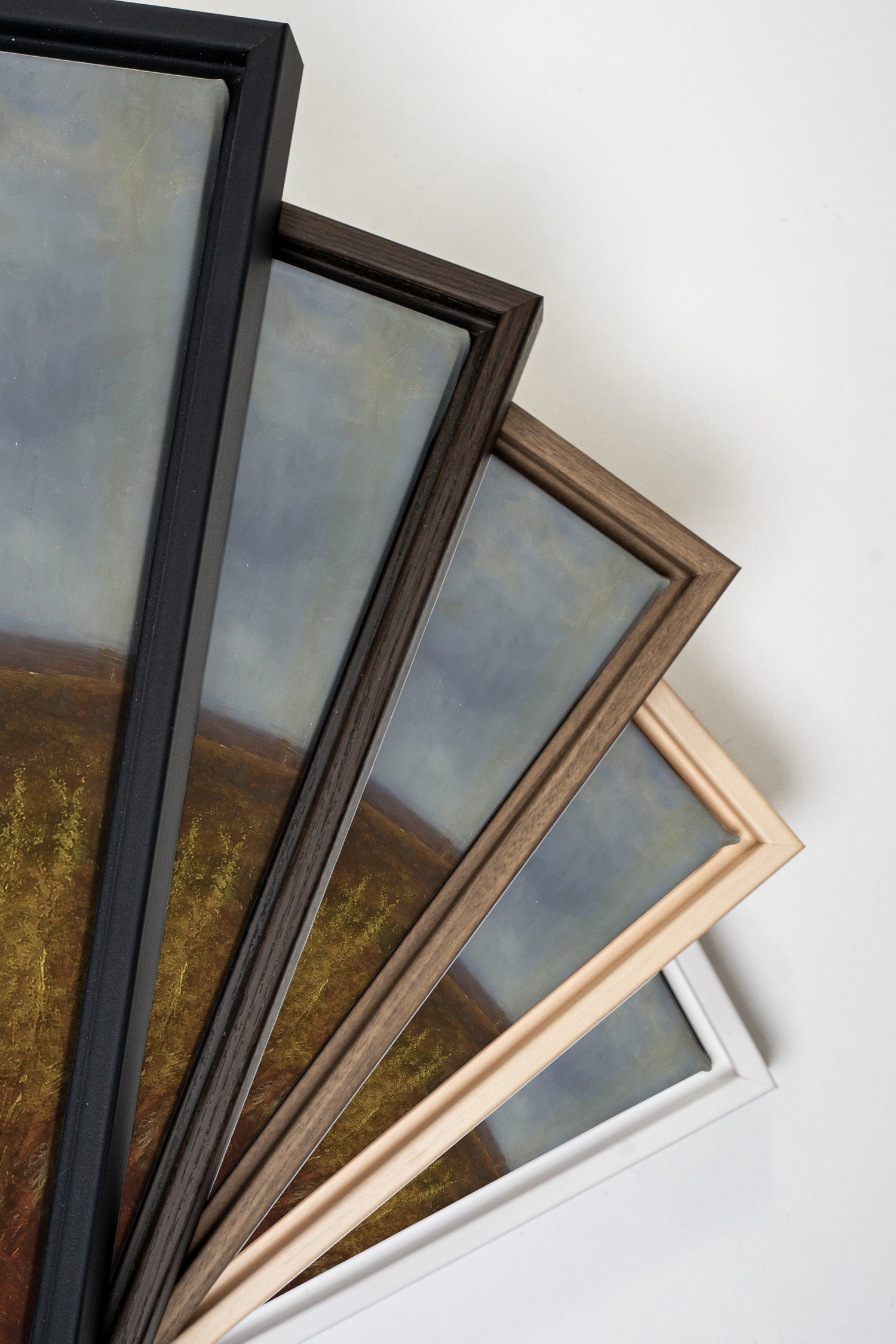 COUNTRYSIDE GLOW, Artwork on stretched canvas, framed in black