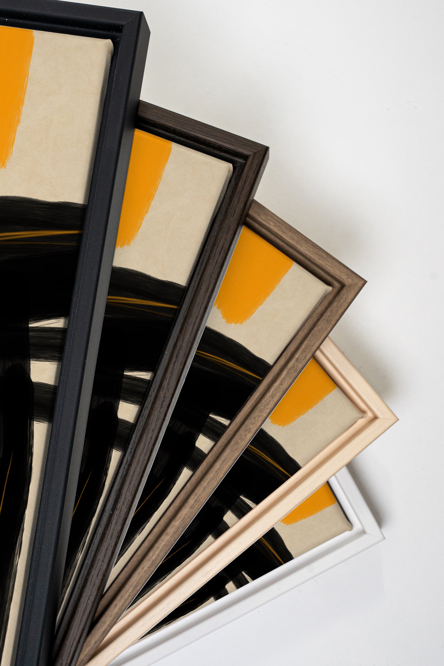 SOLAR MOTION, Artwork on stretched canvas, framed in Brown Oak