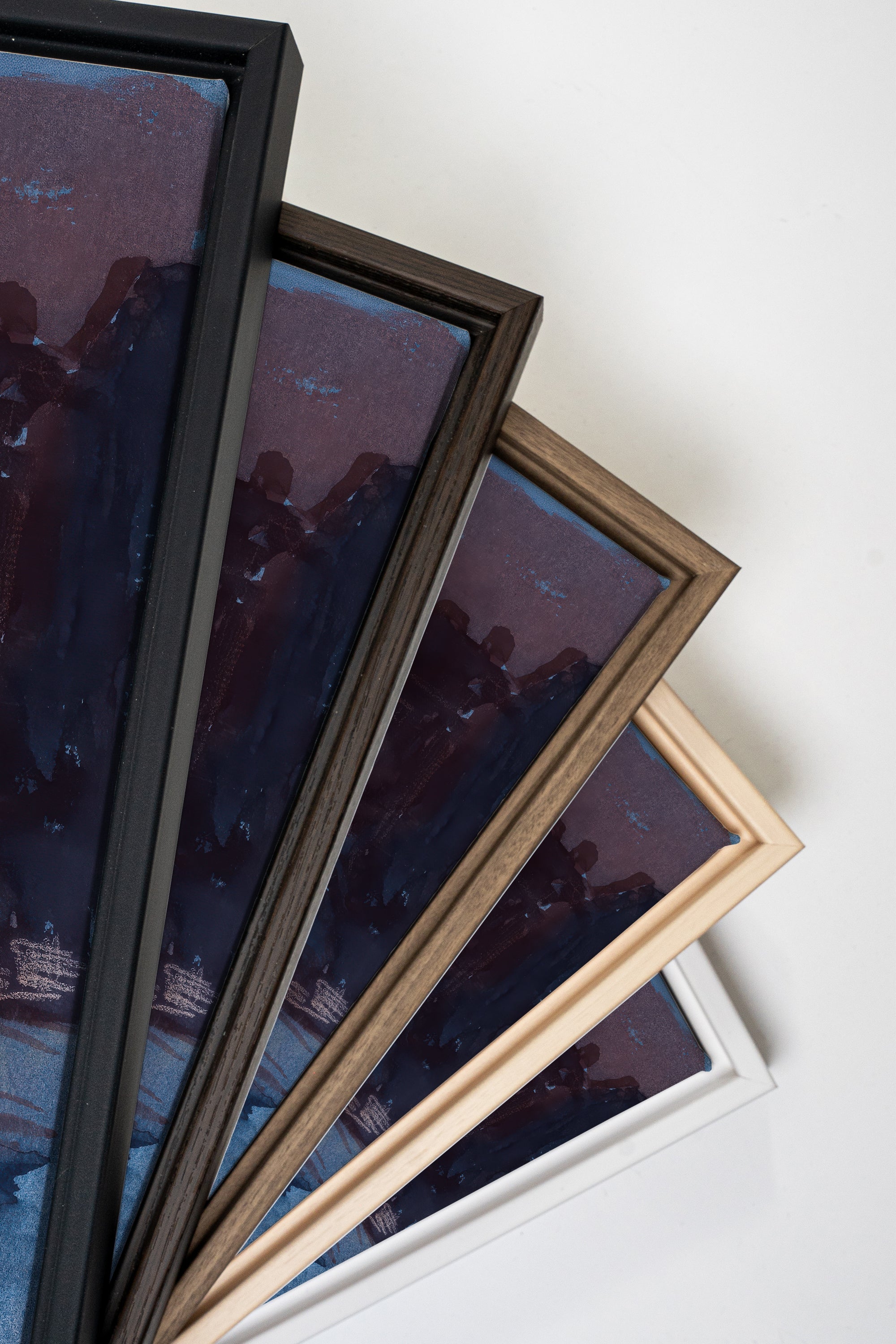 BURNT NIGHTFALL, Artwork on stretched canvas, framed in Walnut Brown