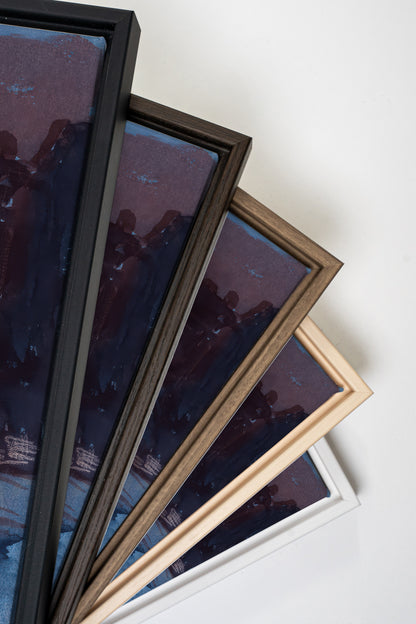 BURNT NIGHTFALL, Artwork on stretched canvas, framed in Walnut Brown