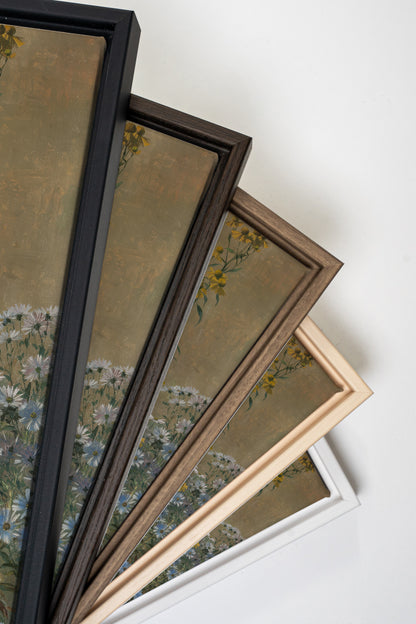 OR DES CHAMPS, Oeuvre sur toile étirée, encadré Naturel Clair