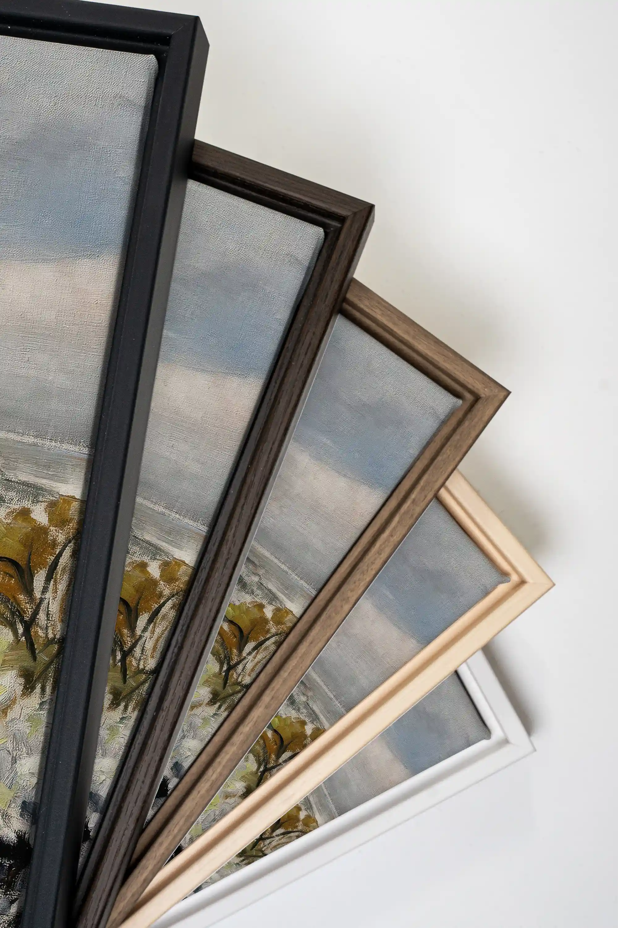 DRIFTING LIGHT DUO, 2 Works on stretched canvas, framed White